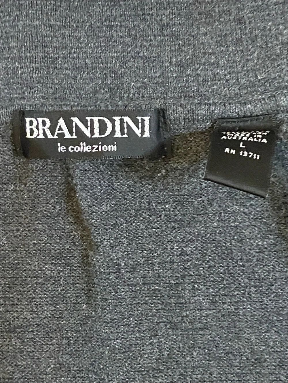Brandini Charcoal Gray Zip-Front Collared Sweatshirt Jacket Size L - Picture 7 of 8
